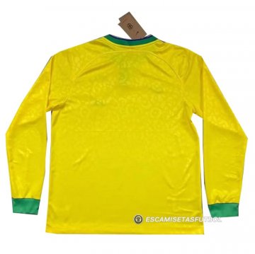 Camiseta Brasil 1ª Manga Larga 2022