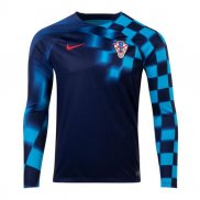 Camiseta Croacia 2ª Manga Larga 2022