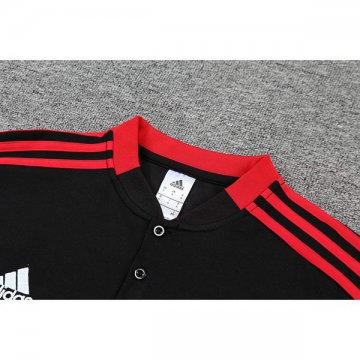 Camiseta Polo del Manchester United 22-23 Negro y Rojo