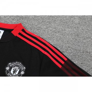 Camiseta Polo del Manchester United 22-23 Negro y Rojo