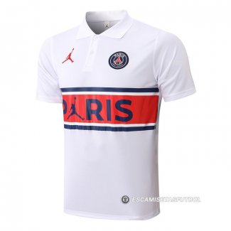 Camiseta Polo del Paris Saint-Germain Jordan 22-23 Blanco