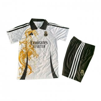 Camiseta Real Madrid Dragon Nino 2025-2026 Blanco