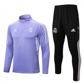 Chandal de Sudadera del Real Madrid Nino 22-23 Purpura