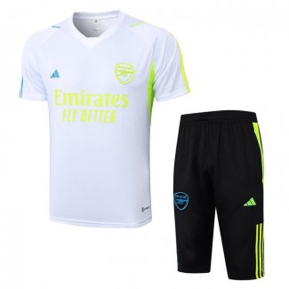 Chandal del Arsenal Manga Corta 2023-24 Blanco - Pantalon Corto