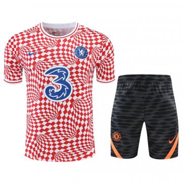 Chandal del Chelsea Manga Corta 22-23 Rojo y Blanco - Pantalon Corto