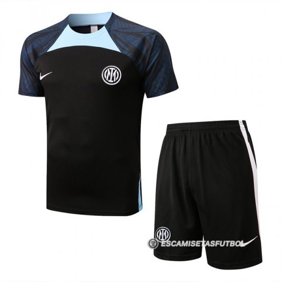Chandal del Inter Milan Manga Corta 2022-23 Negro - Pantalon Corto - Haga un click en la imagen para cerrar