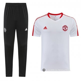 Chandal del Manchester United Manga Corta 2023-24 Blanco