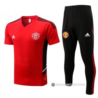Chandal del Manchester United Manga Corta 22-23 Rojo