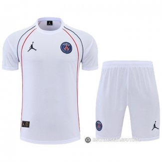 Chandal del Paris Saint-Germain Jordan Manga Corta 2022-23 Blanco - Pantalon Corto