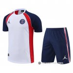 Chandal del Paris Saint-Germain Jordan Manga Corta 22-23 Blanco - Pantalon Corto
