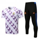 Chandal del Real Madrid Manga Corta 22-23 Blanco y Purpura