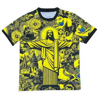 Tailandia Camiseta Brasil Jesus 2024-2025 Amarillo