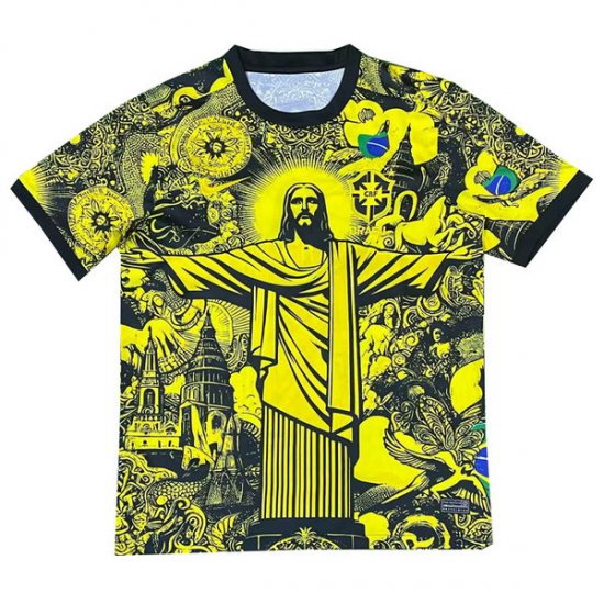 Tailandia Camiseta Brasil Jesus 2024-2025 Amarillo - Haga un click en la imagen para cerrar