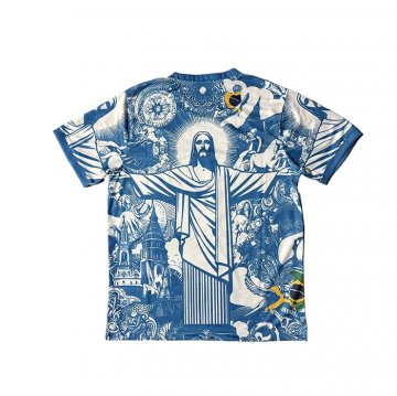 Tailandia Camiseta Brasil Jesus 25-26 Azul