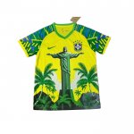 Tailandia Camiseta Brasil Jesus 25-26 Amarillo Verde