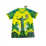 Tailandia Camiseta Brasil Jesus 25-26 Amarillo Verde
