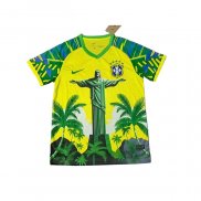 Tailandia Camiseta Brasil Jesus 25-26 Amarillo Verde