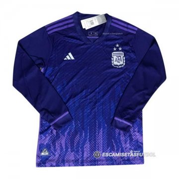 Camiseta Argentina 3 Estrellas 2ª Manga Larga 2022