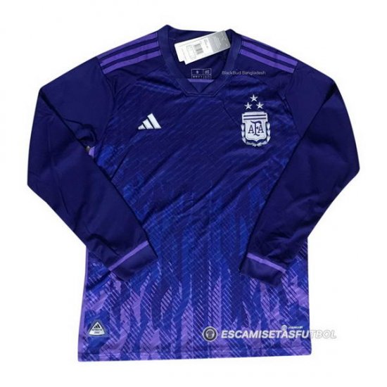 Camiseta Argentina 3 Estrellas 2ª Manga Larga 2022 - Haga un click en la imagen para cerrar