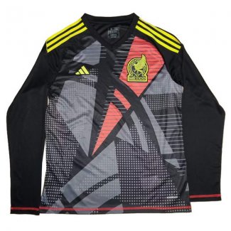 Camiseta Mexico Portero Manga Larga 2024 Negro