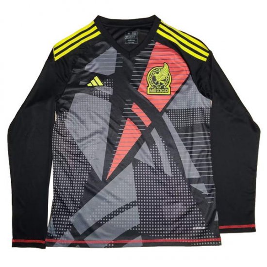 Camiseta Mexico Portero Manga Larga 2024 Negro - Haga un click en la imagen para cerrar