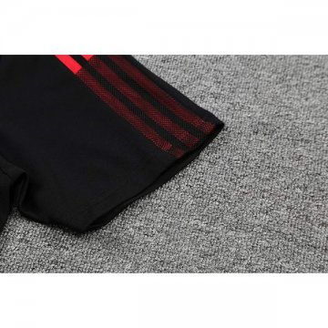 Camiseta Polo del Manchester United 22-23 Negro y Rojo