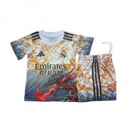 Camiseta Real Madrid Dragon Nino 25-26 Naranja