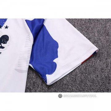 Camiseta de Entrenamiento Francia 22-23 Blanco Rojo Azul