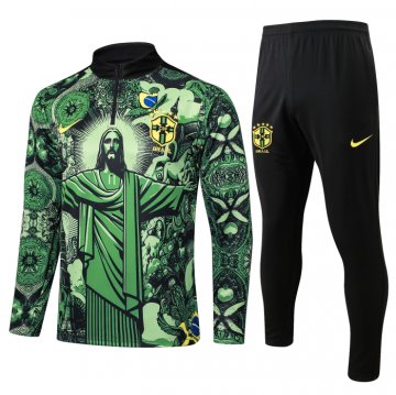 Chandal de Sudadera del Brasil Jesus Nino 24-25 Verde
