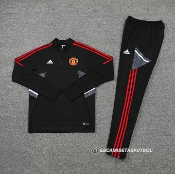 Chandal de Sudadera del Manchester United 2022-23 Negro
