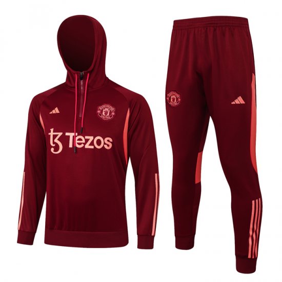 Chandal de Sudadera del Manchester United 23-24 Rojo Oscuro - Haga un click en la imagen para cerrar