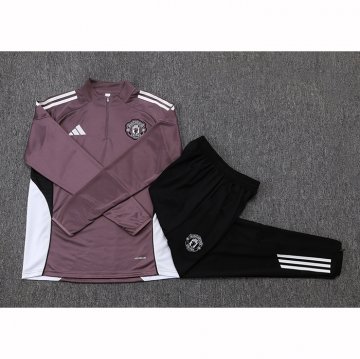 Chandal de Sudadera del Manchester United Nino 25-26 Purpura