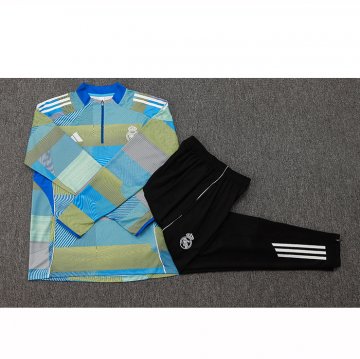 Chandal de Sudadera del Real Madrid Nino 25-26 Azul Verde