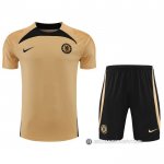 Chandal del Chelsea Manga Corta 22-23 Oro - Pantalon Corto