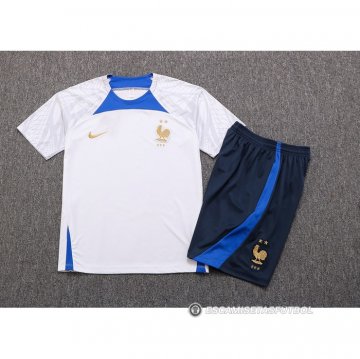 Chandal del Francia Manga Corta 22-23 Blanco - Pantalon Corto