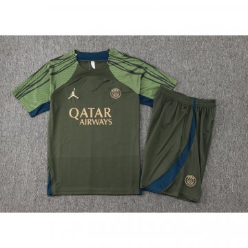 Chandal del Paris Saint-Germain Jordan Manga Corta 24-25 Verde - Pantalon Corto