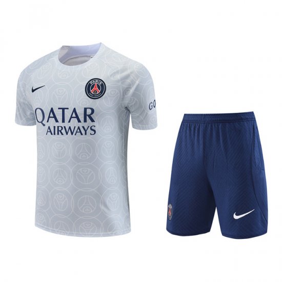 Chandal del Paris Saint-Germain Manga Corta 2022-2023 Gris - Pantalon Corto - Haga un click en la imagen para cerrar