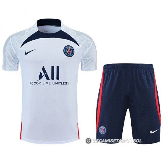 Chandal del Paris Saint-Germain Manga Corta 2022-23 Blanco - Pantalon Corto - Haga un click en la imagen para cerrar