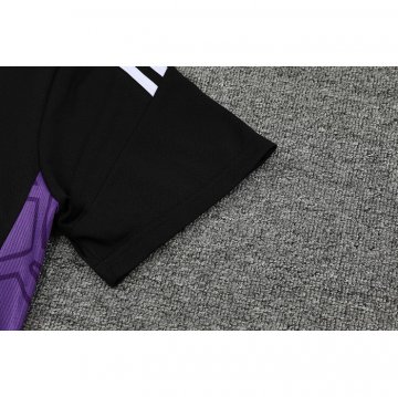Chandal del Real Madrid Manga Corta 22-23 Negro y Purpura - Pantalon Corto