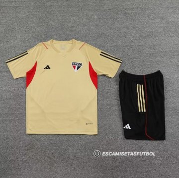 Chandal del Sao Paulo Manga Corta 2023-24 Amarillo - Pantalon Corto