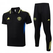 Conjunto Polo del Manchester United 25-26 Negro Amarillo
