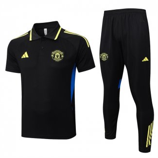 Conjunto Polo del Manchester United 25-26 Negro Amarillo