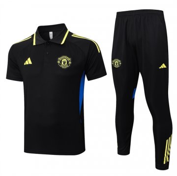 Conjunto Polo del Manchester United 25-26 Negro Amarillo