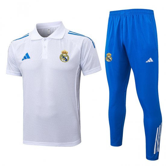 Conjunto Polo del Real Madrid 25-26 Blanco Azul - Haga un click en la imagen para cerrar
