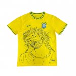 Tailandia Camiseta Brasil Jesus 2025 Amarillo